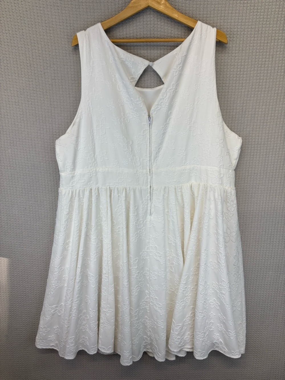 Torrid Eyelet Mini Dress White Sleeveless Size 22 Cottagecore Spring Beach - Picture 6 of 9